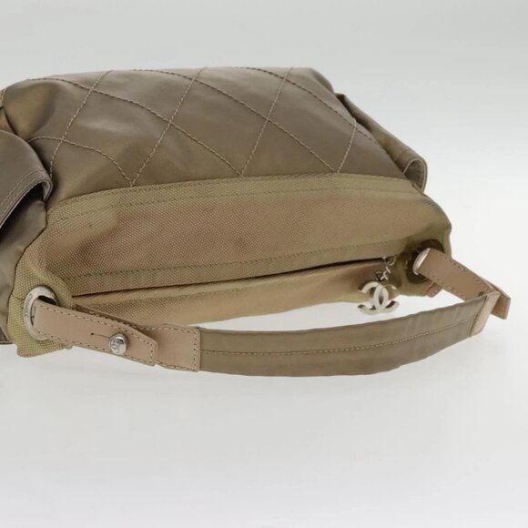 CHANEL Paris Biarritz Shoulder Bag Coated Canvas Gold Tone CC Auth ar12598 - Picture 7 of 16